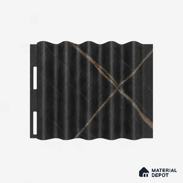 Portoro 10 ft x 0.45 ft (3060x140 mm) Pyramid Design Interior & Exterior Wall & Ceiling Panel - 14 mm | Suitable for Balcony, Facade & Open Area | Width is Subjected to 5% Variation