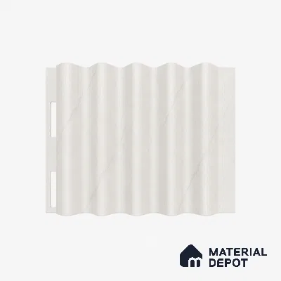 Statuario 10 ft x 0.45 ft (3060x140 mm) Pyramid Design Interior & Exterior Wall & Ceiling Panel - 14 mm | Suitable for Balcony, Facade & Open Area | Width is Subjected to 5% Variation