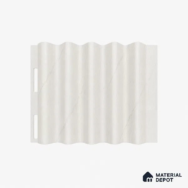 Statuario 10 ft x 0.45 ft (3060x140 mm) Pyramid Design Interior & Exterior Wall & Ceiling Panel - 14 mm | Suitable for Balcony, Facade & Open Area | Width is Subjected to 5% Variation