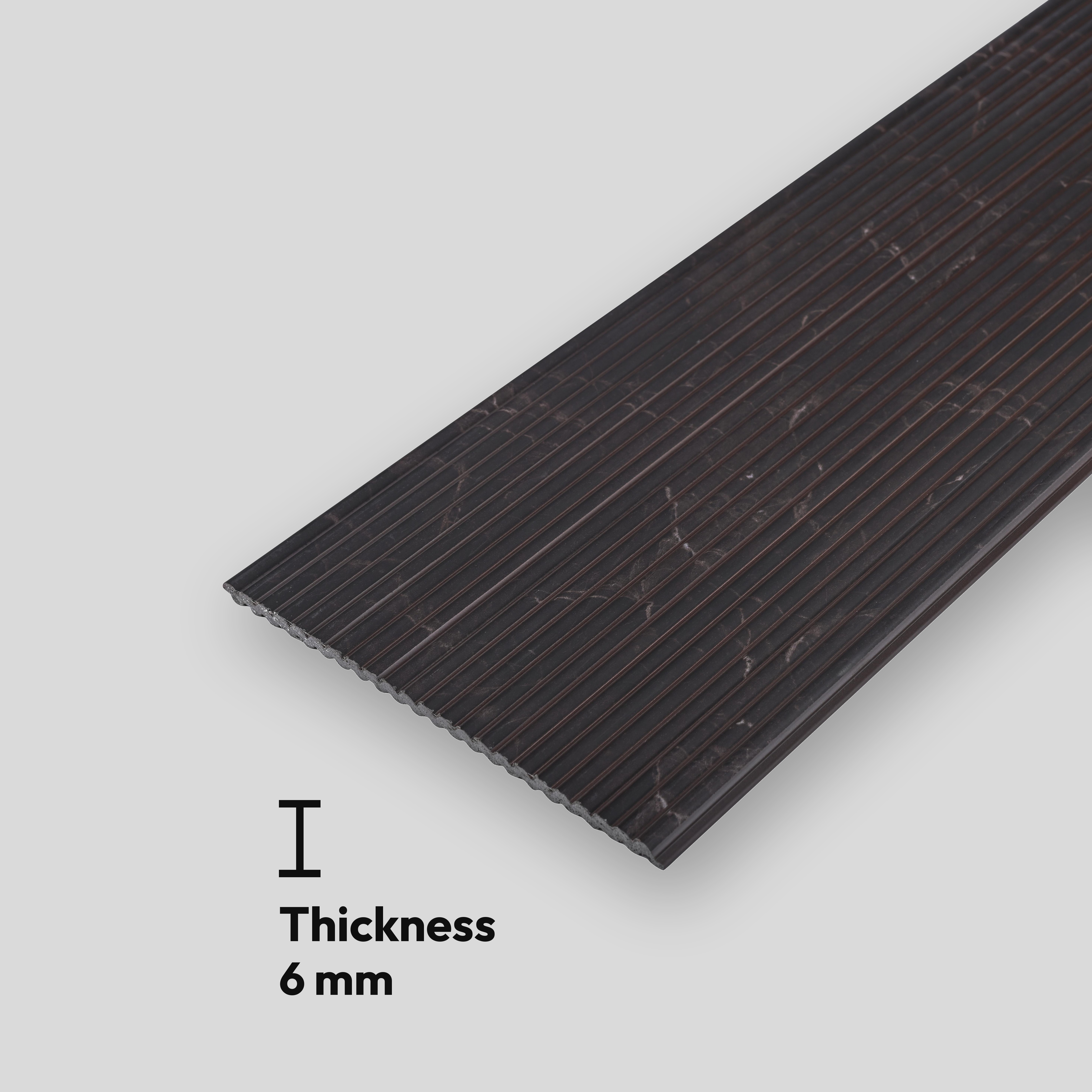 Brown Marble Louver PN 00528 8 ft x 6.2 inch Charcoal Panel - 6 mm | Suitable for Feature Wall, TV Unit & Living Room | Width is Subjected to 5% Variation