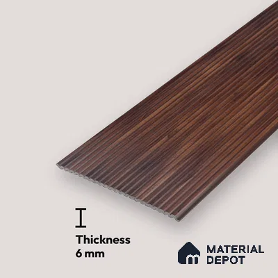 Wooden Look PN 00533 8 ft x 6.2 inch Charcoal Panel - 6 mm | Suitable for Feature Wall, TV Unit & Living Room | Width is Subjected to 5% Variation