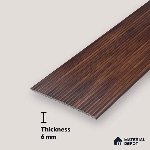 Wooden Look PN 00533 8 ft x 6.2 inch Charcoal Panel - 6 mm | Suitable for Feature Wall, TV Unit & Living Room | Width is Subjected to 5% Variation