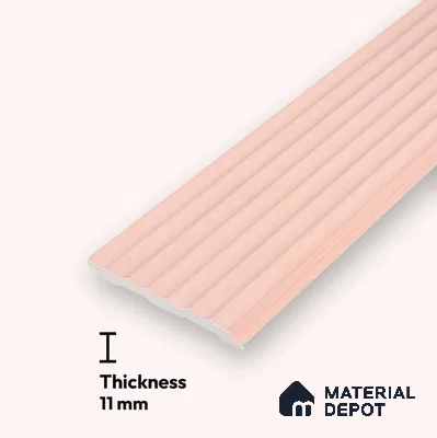 Pink Plain Colour Louver PN 00625 8 ft x 4 inch Charcoal Panel - 11 mm | Suitable for Feature Wall, TV Unit & Living Room | Width is Subjected to 5% Variation
