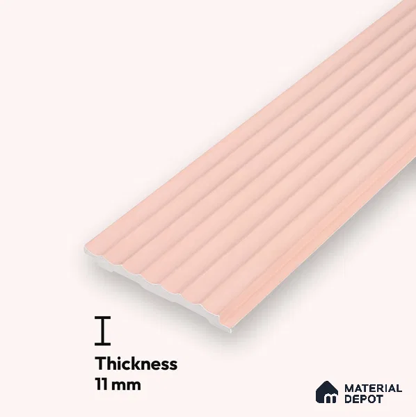 Pink Plain Colour Louver PN 00625 8 ft x 4 inch Charcoal Panel - 11 mm | Suitable for Feature Wall, TV Unit & Living Room | Width is Subjected to 5% Variation