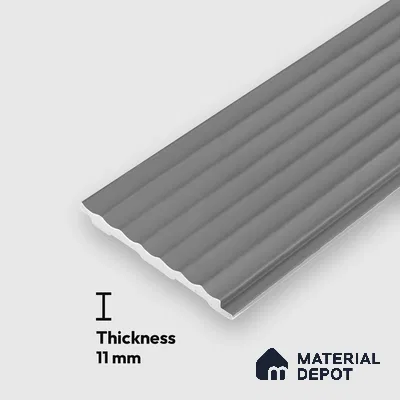 Grey Plain Colour Louver PN 00626 8 ft x 4 inch Charcoal Panel - 11 mm | Suitable for Feature Wall, TV Unit & Living Room | Width is Subjected to 5% Variation