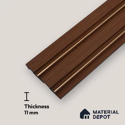 Wooden Look PN 00671 9.5 ft x 4.8 inch Charcoal Panel - 11 mm | Suitable for Feature Wall, TV Unit & Living Room | Width is Subjected to 5% Variation