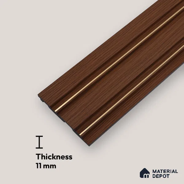 Wooden Look PN 00671 9.5 ft x 4.8 inch Charcoal Panel - 11 mm | Suitable for Feature Wall, TV Unit & Living Room | Width is Subjected to 5% Variation