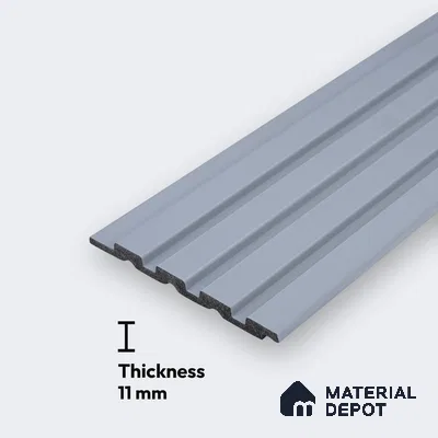Grey Plain Colour Louver PN 00691 9.5 ft x 4.8 inch Charcoal Panel - 11 mm | Suitable for Feature Wall, TV Unit & Living Room | Width is Subjected to 5% Variation
