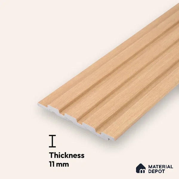 Brown Wooden Look Charcoal Louver/Panel 9.5 ft x 4.9 inch - 11 mm | Ideal for Feature Wall, Living Room, Bedroom, Home, Office | PN 03520 Width is Subjected to 5% Variation