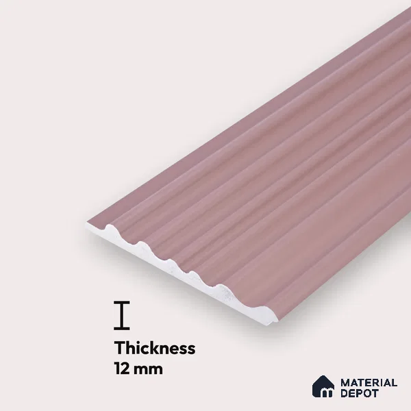 Pink Plain Colour Louver PN 03538 9.5 ft x 4.7 inch Charcoal Panel - 12 mm | Suitable for Feature Wall, TV Unit & Living Room | Width is Subjected to 5% Variation