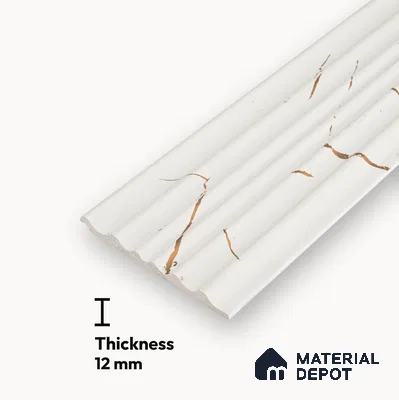 White Plain Colour Look PN 03543 9.5 ft x 4.7 inch Charcoal Panel - 12 mm | Suitable for Feature Wall, TV Unit & Living Room | Width is Subjected to 5% Variation