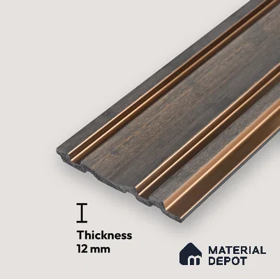 Wooden Look PN 03552 9.5 ft x 4.7 inch Charcoal Panel - 12 mm | Suitable for Feature Wall, TV Unit & Living Room | Width is Subjected to 5% Variation