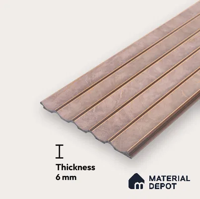 Mocha Brown Leather Look PN 04182 8 ft x 6.2 inch Charcoal Panel - 6 mm | Suitable for Feature Wall, TV Unit & Living Room | Width is Subjected to 5% Variation