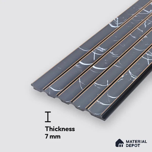 Dark Grey Marble Look PN 05543 8 ft x 6 inch Charcoal Panel - 7 mm | Suitable for Feature Wall, TV Unit & Living Room | Width is Subjected to 5% Variation
