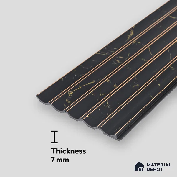 Graphite Black Marble Look PN 05544 8 ft x 6 inch Charcoal Panel - 7 mm | Suitable for Feature Wall, TV Unit & Living Room | Width is Subjected to 5% Variation