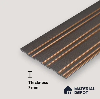 Cappucino Brown Leather Look PN 05549 8 ft x 6 inch Charcoal Panel - 7 mm | Suitable for Feature Wall, TV Unit & Living Room | Width is Subjected to 5% Variation