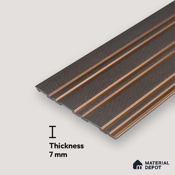 Cappucino Brown Leather Look PN 05549 8 ft x 6 inch Charcoal Panel - 7 mm | Suitable for Feature Wall, TV Unit & Living Room | Width is Subjected to 5% Variation