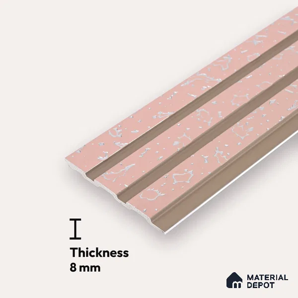 Pink Patterned Look PN 06077 9.5 ft x 4.6 inch Charcoal Panel - 8 mm | Suitable for Feature Wall, TV Unit & Living Room | Width is Subjected to 5% Variation