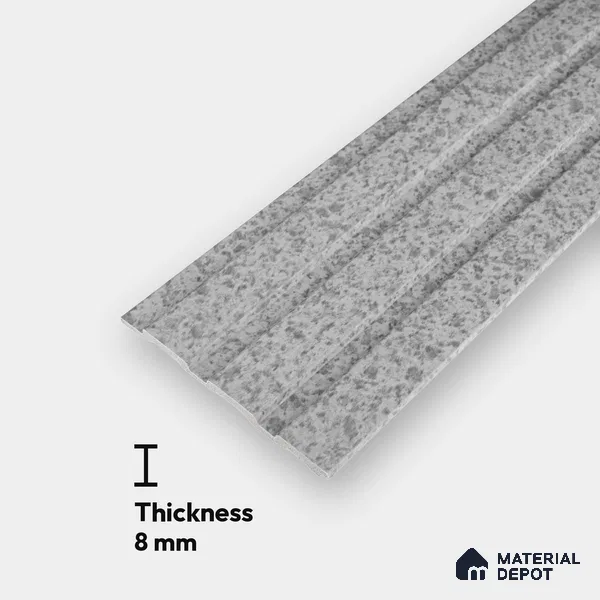 Stone Louver PN 06088 9.5 ft x 4.6 inch Charcoal Panel - 8 mm | Suitable for Feature Wall, TV Unit & Living Room | Width is Subjected to 5% Variation