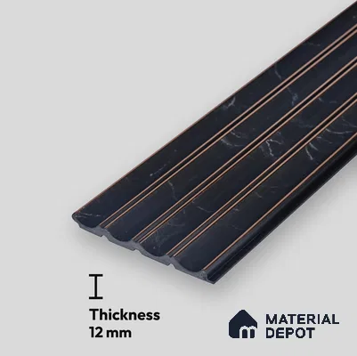 PN 06801 8 ft x 5 inch Charcoal Louvers/Panels - 12 mm