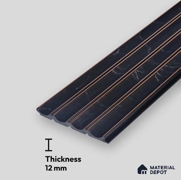 PN 06801 8 ft x 5 inch Charcoal Louvers/Panels - 12 mm