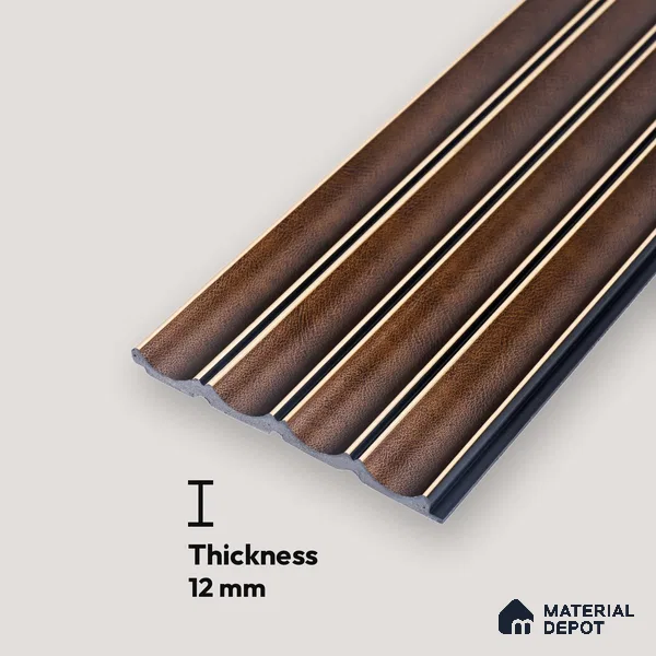 PN 06806 8 ft x 5 inch Charcoal Louvers/Panels - 12 mm