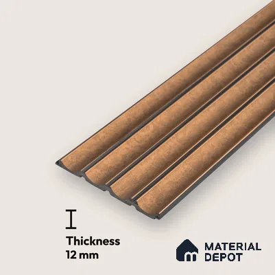 PN 06807 8 ft x 5 inch Charcoal Louvers/Panels - 12 mm