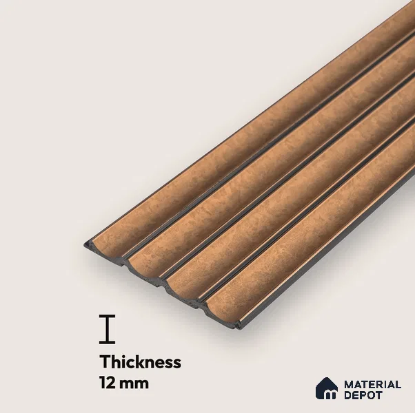 PN 06807 8 ft x 5 inch Charcoal Louvers/Panels - 12 mm