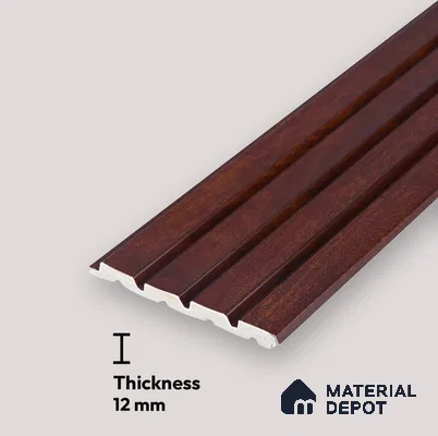 Wooden Look PN 06817 9.2 ft x 4.8 inch Charcoal Panel - 12 mm | Suitable for Living Room, Bedroom & TV Cabinet | Width is Subjected to 5% Variation