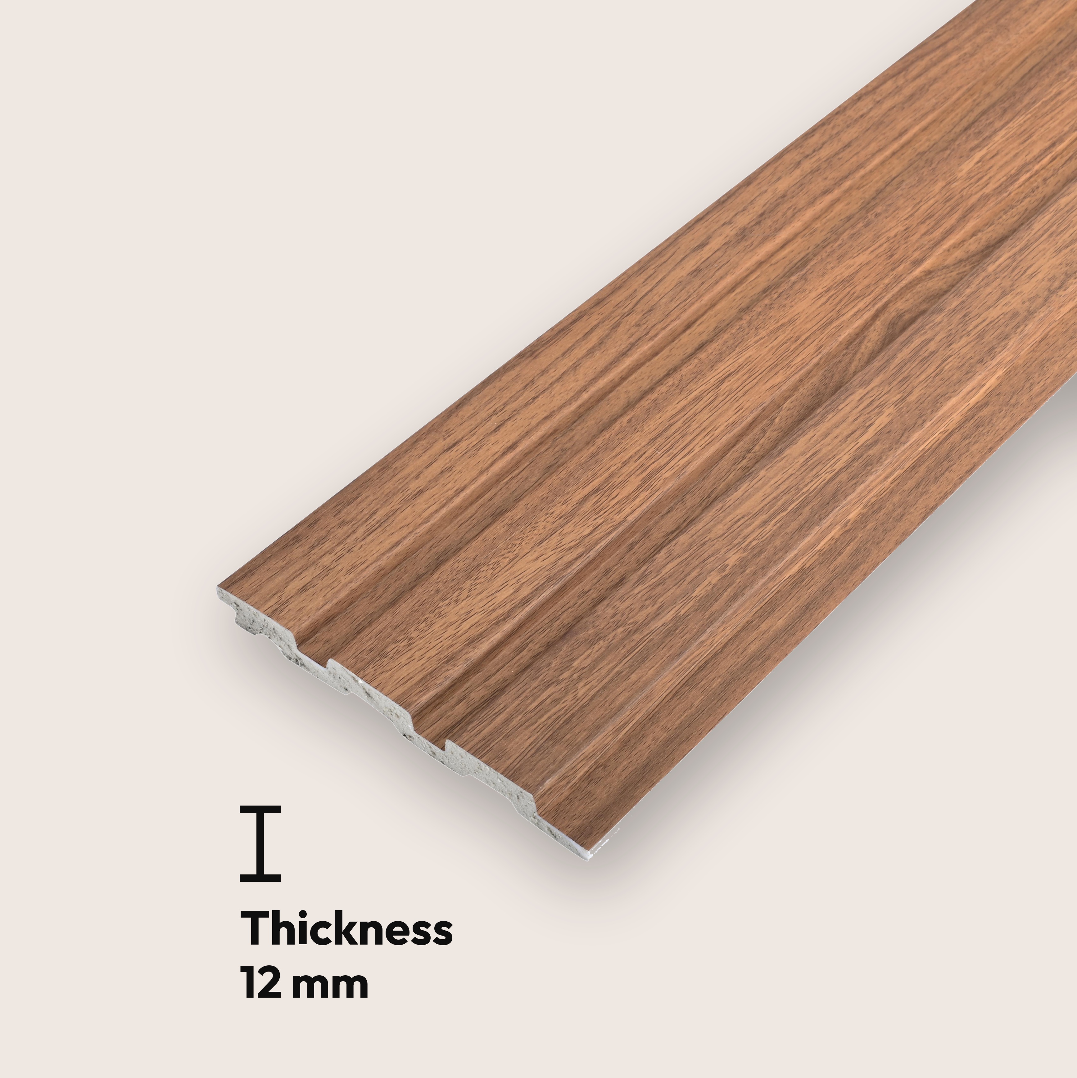 PN 06840 9.2 ft x 5 inch Charcoal Louvers/Panels - 12 mm
