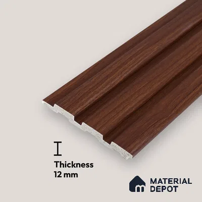 PN 06841 9.2 ft x 5 inch Charcoal Louvers/Panels - 12 mm