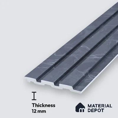 PN 06852 9.2 ft x 5 inch Charcoal Louvers/Panels - 12 mm