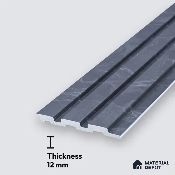 PN 06852 9.2 ft x 5 inch Charcoal Louvers/Panels - 12 mm