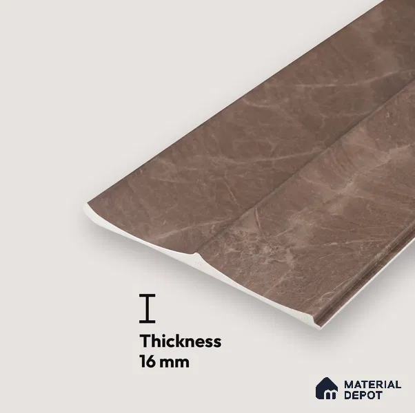 Mocha Brown Marble Look PN 06857 9.2 ft x 7.8 inch Charcoal Panel - 16 mm | Suitable for Living Room, Bedroom & TV Cabinet | Width is Subjected to 5% Variation