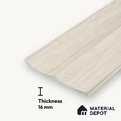 Antique Ivory Marble Look PN 06859 9.2 ft x 7.8 inch Charcoal Panel - 16 mm | Suitable for Living Room, Bedroom & TV Cabinet | Width is Subjected to 5% Variation