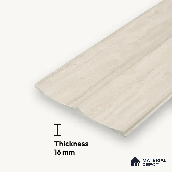 Antique Ivory Marble Look PN 06859 9.2 ft x 7.8 inch Charcoal Panel - 16 mm | Suitable for Living Room, Bedroom & TV Cabinet | Width is Subjected to 5% Variation