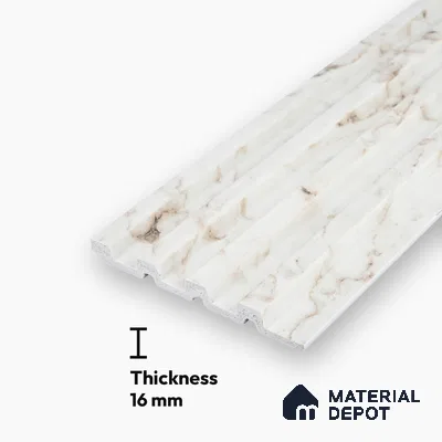 Ivory Beige Marble Look PN 06883 9.2 ft x 6.1 inch Charcoal Panel - 16 mm | Suitable for Living Room, Bedroom & TV Cabinet | Width is Subjected to 5% Variation