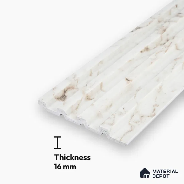 Ivory Beige Marble Look PN 06883 9.2 ft x 6.1 inch Charcoal Panel - 16 mm | Suitable for Living Room, Bedroom & TV Cabinet | Width is Subjected to 5% Variation