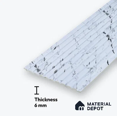 PN 06894 8 ft x 6 inch Charcoal Louvers/Panels - 6 mm