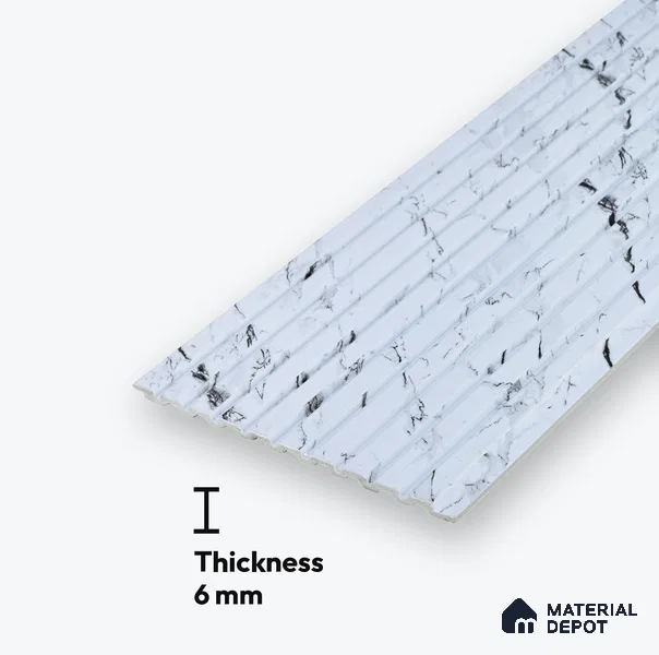 PN 06894 8 ft x 6 inch Charcoal Louvers/Panels - 6 mm