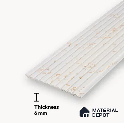 PN 06896 8 ft x 6 inch Charcoal Louvers/Panels - 6 mm