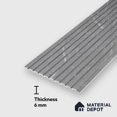 PN 06902 8 ft x 6 inch Charcoal Louvers/Panels - 6 mm