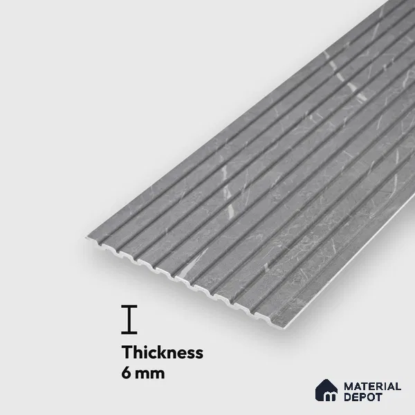 PN 06902 8 ft x 6 inch Charcoal Louvers/Panels - 6 mm