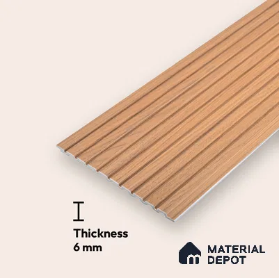 PN 06910 8 ft x 6 inch Charcoal Louvers/Panels - 6 mm