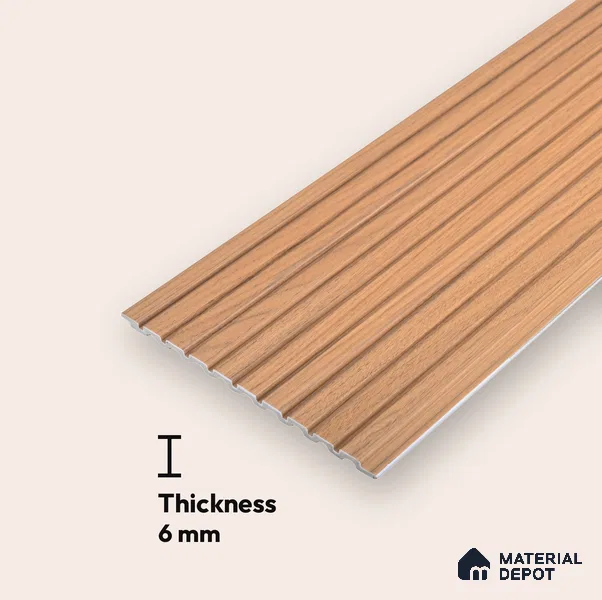 PN 06910 8 ft x 6 inch Charcoal Louvers/Panels - 6 mm