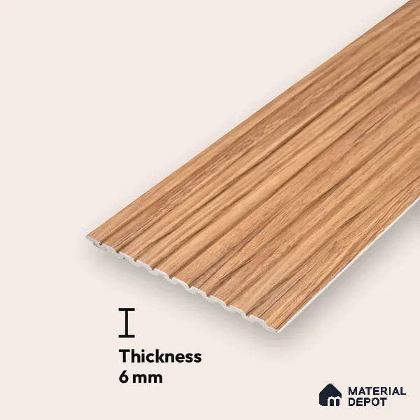 Wooden Look PN 06911 8 ft x 6 inch Charcoal Panel - 6 mm | Suitable for Living Room, Bedroom & TV Cabinet | Width is Subjected to 5% Variation