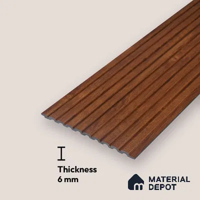 Wooden Look PN 06915 8 ft x 6 inch Charcoal Panel - 6 mm | Suitable for Living Room, Bedroom & TV Cabinet | Width is Subjected to 5% Variation