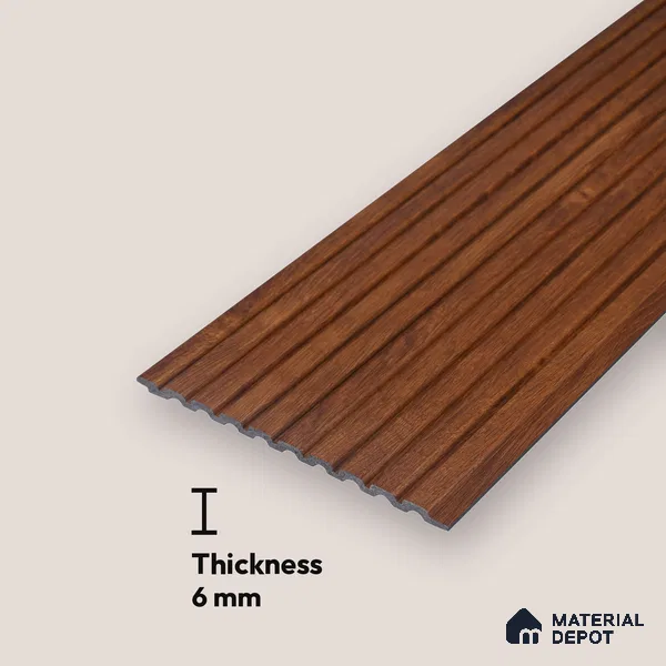Wooden Look PN 06915 8 ft x 6 inch Charcoal Panel - 6 mm | Suitable for Living Room, Bedroom & TV Cabinet | Width is Subjected to 5% Variation