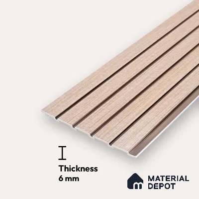 Cappuccino Beige Fabric Look PN 06937 8 ft x 6 inch Charcoal Panel - 6 mm | Suitable for Living Room, Bedroom & TV Cabinet | Width is Subjected to 5% Variation