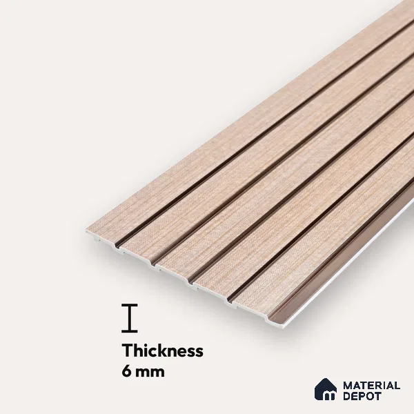 Cappuccino Beige Fabric Look PN 06937 8 ft x 6 inch Charcoal Panel - 6 mm | Suitable for Living Room, Bedroom & TV Cabinet | Width is Subjected to 5% Variation